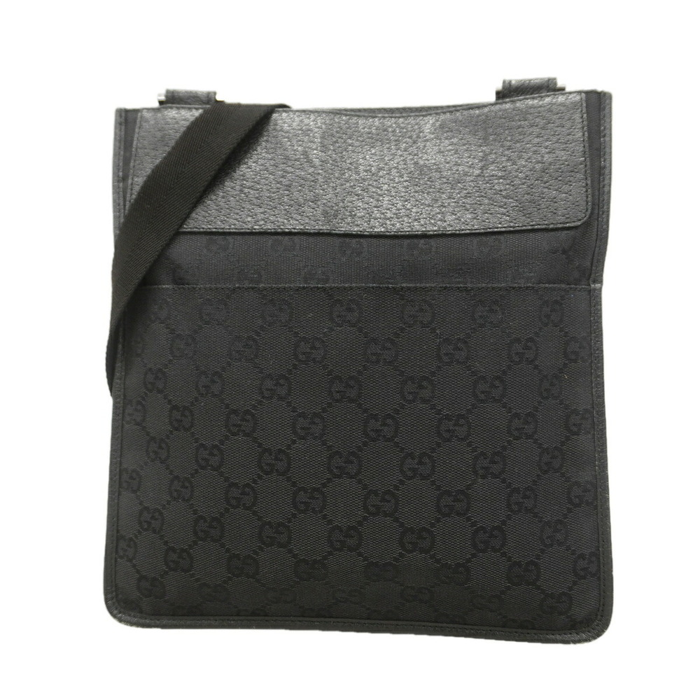 Gucci GG Canvas Shoulder Bag 27639, Black, Women's